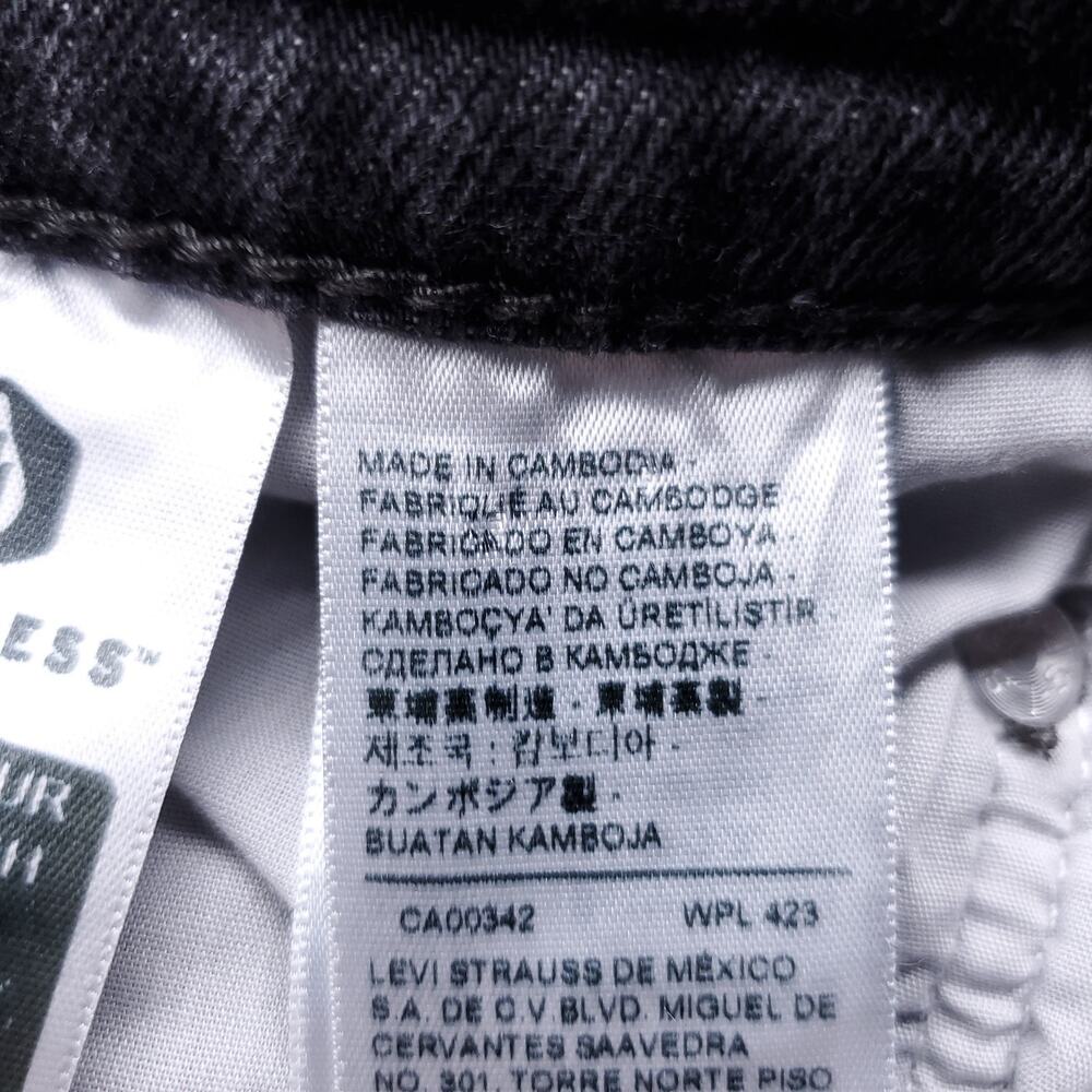 Levi's Premium Ribcage Straight Ankle Jeans Button Fly Stretch Women 28 Black - Picture 15 of 15